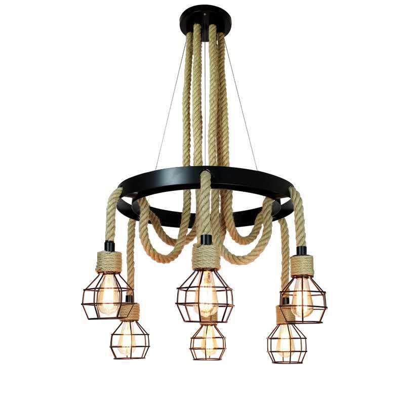 工业风服装店餐厅麻绳吊灯个性复古火锅店咖啡厅怀旧酒吧手雷灯具,淘宝优惠券,粉丝福利购,淘宝优惠卷