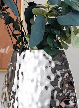 现代简约水波室纹花瓶属立体摆件卧室金茶水波纹立几办公书房家居