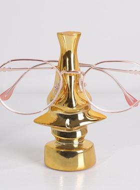 代创意眼镜GDK架摆件摆酒店楼处样板房客厅房间软装饰品轻奢现售