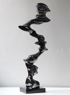 现代简户约轻冉冉上升奢玻电璃钢电镀艺旁术摆件酒店大厅入玄关视