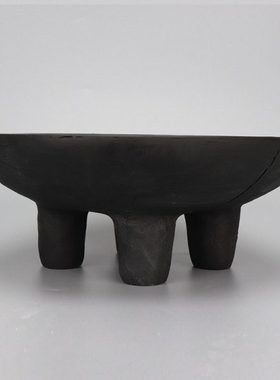 现代新中式圆形拖盘样板房装饰果盘玄关钥匙盘客厅茶几收纳盘摆件