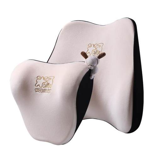 汽车头枕腰靠护颈枕车用高档车载座椅一对颈椎靠枕记忆棉汽车靠枕 - 图3