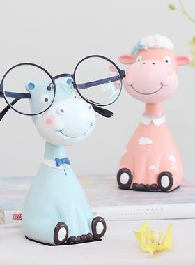 如果小鹿动物庄园眼镜架树脂工艺品摆件创意家居卧室装饰礼品摆件