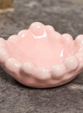 陶瓷入户玄关云朵收纳置物盘门口钥匙收纳盒梳妆台U装饰品托盘摆