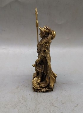 黄铜二郎神杨戬郎君神摆件啸天犬铜Z像家居摆件