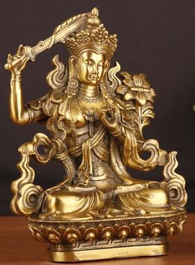 杨铜记 铜藏佛 铜佛像 铜举剑文殊家居办公室铜佛像 文殊