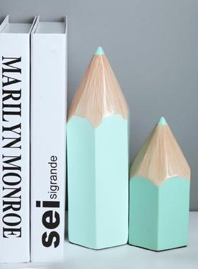 创意铅笔工艺品儿童房软装趣味树脂室内摆件物家居摆件