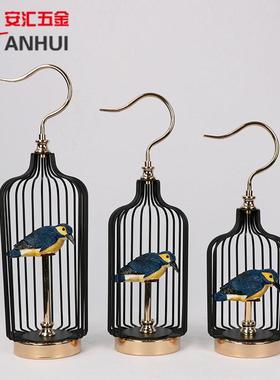 中式现代简约鸟笼家居摆件高级感创意复古客厅书房金属装饰工艺品