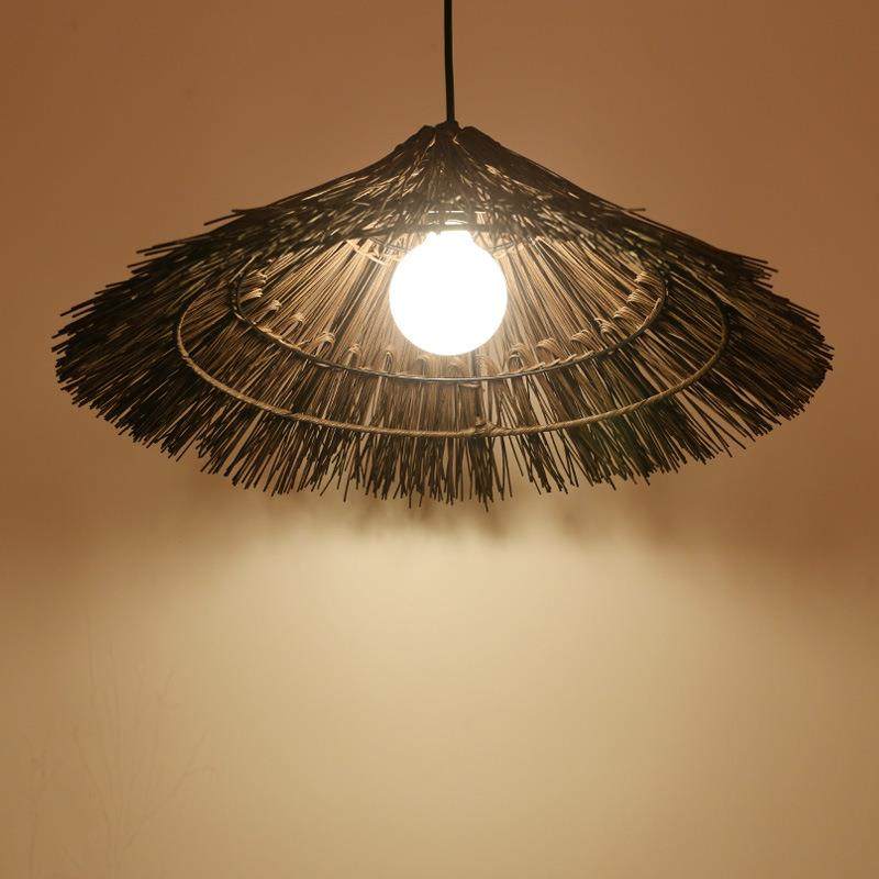 藤编草帽吊灯创意个性田园吊灯餐厅农家乐藤艺复古艺术斗笠灯日式,淘宝优惠券,粉丝福利购,淘宝优惠卷