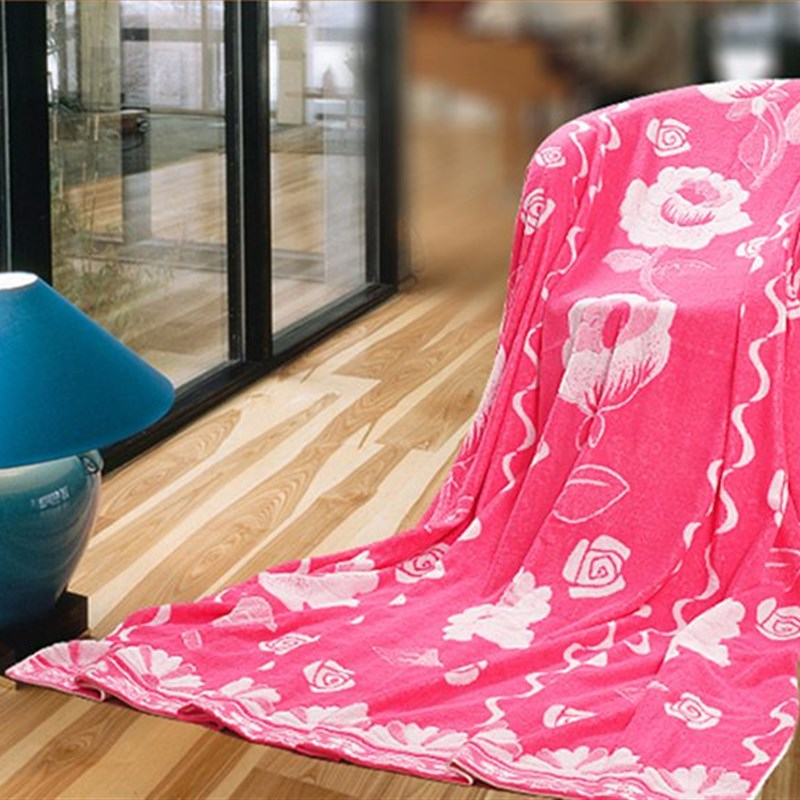 晨天乐提b花被 纯棉单双人毛巾被 150*200cm 180*220cm学生被床单 - 图0