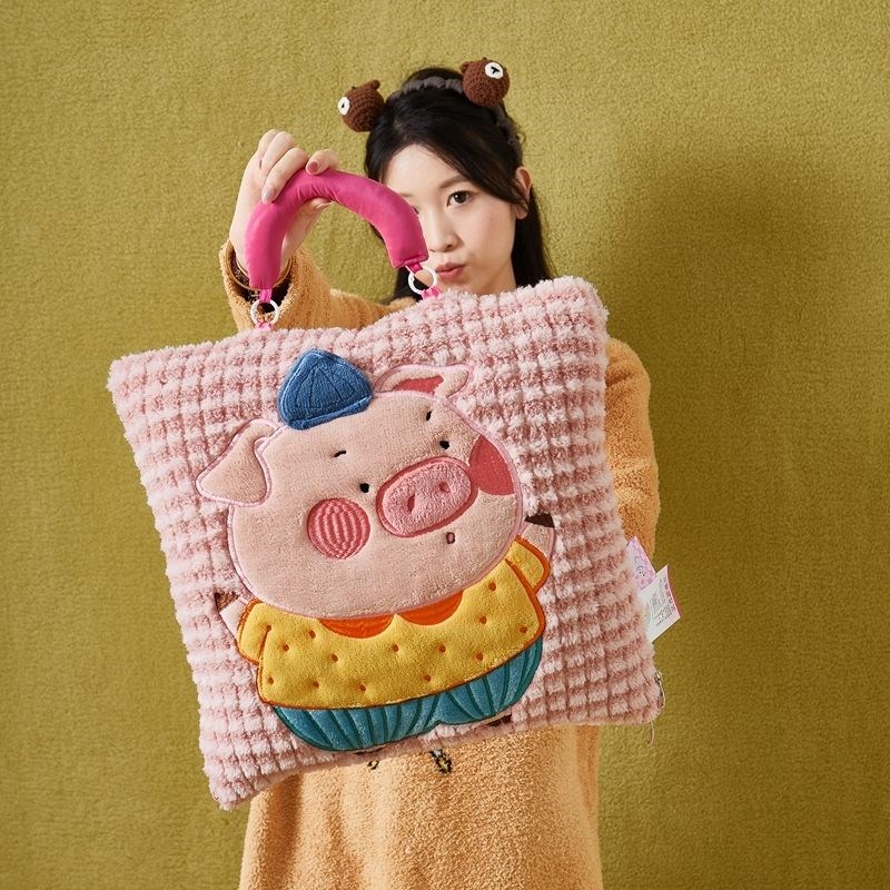 牛奶绒抱枕被子两用学生午休加厚汽车H折叠枕头午睡毯子二合一靠 - 图1