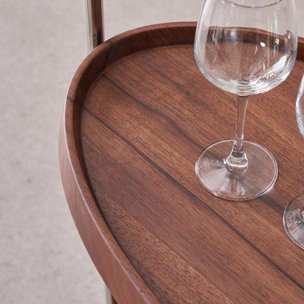 哇噢黑胡桃木调酒吧台餐车双层储物中岛台小酒柜 餐厅移动小餐车,淘宝优惠券,粉丝福利购,淘宝优惠卷