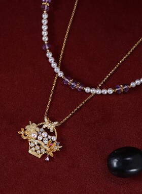 复古线《盛宴》高级感小众设计轻奢宫廷天然珍珠纯银锁骨项链女