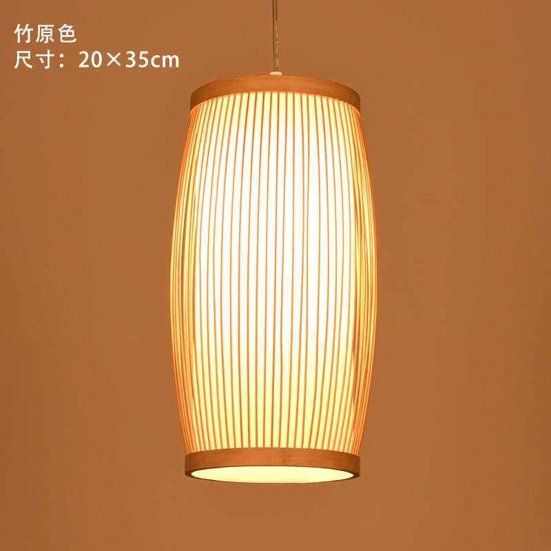 中竹小灯餐厅饭店国风吊灯中式茶室艺复古禅意竹编日式鸟笼灯笼 - 图0