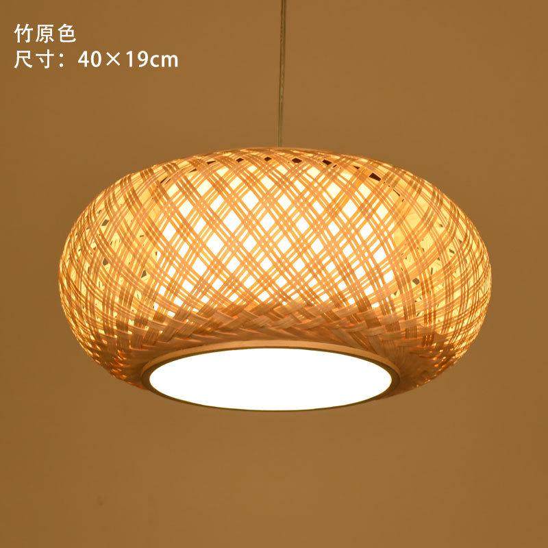 中竹小灯餐厅饭店国风吊灯中式茶室艺复古禅意竹编日式鸟笼灯笼 - 图2