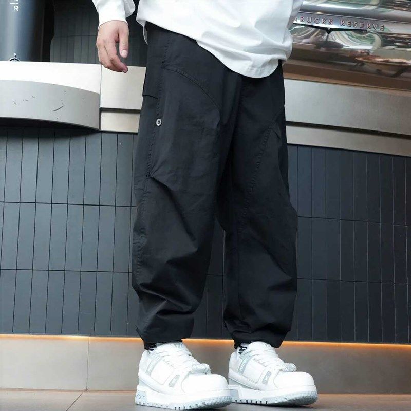秋季新款美式潮牌口袋工装束脚裤男士潮流百搭运动宽松阔腿休闲裤,淘宝优惠券,粉丝福利购,淘宝优惠卷