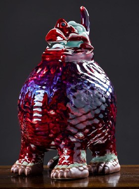 钧瓷窑变天禄貔貅开业送礼客厅摆件家居装饰品大号玄关工艺品摆设