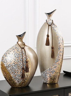 欧式新中式复古陶瓷花瓶美式客厅电视柜玄关入户门摆件酒柜装饰品