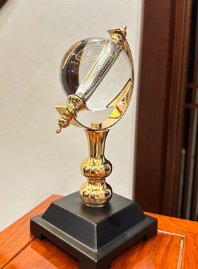 现代轻奢高档水晶地球仪摆件办公室书房酒柜客厅电视柜家居装饰品