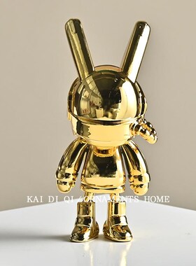 创意潮流太空月光兔网红手办公仔家居客厅装饰品轻奢树脂卡通摆件