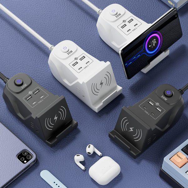 快充30W手机无线充电器通用USB插排插线板接拖插座多功能扩展电源,淘宝优惠券,粉丝福利购,淘宝优惠卷