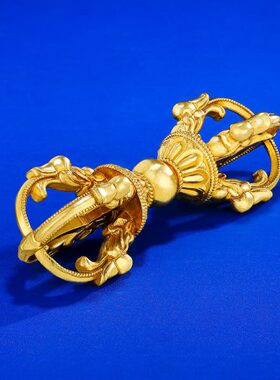 五股金刚杵家居纯铜摆件大全供具用品五股杵13.7cm