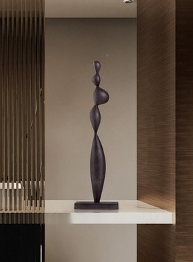 酒室店大堂创意抽象实木MM-PMBJ-雕雕J塑艺术品摆件样板间内玄木