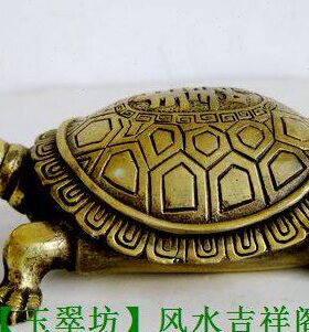 黄铜龟乌龟摆件一对直冲路冲摆设客厅卧室阳台书房桌面吉祥装饰品