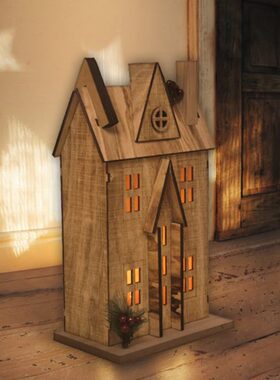 节日装饰房子摆件 复古夜晚点缀温馨带灯有爱小屋小房子可爱礼物