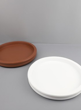 现代简约树脂e圆形托盘摆件客厅卧室餐厅茶几电视柜样板房家居饰