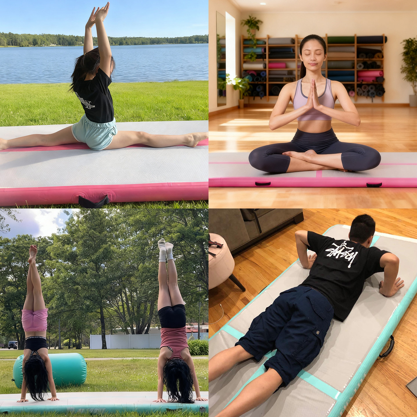 充气跆拳道空翻瑜伽气垫体操进口拉丝安全防护武术钓鱼平台搏击袋