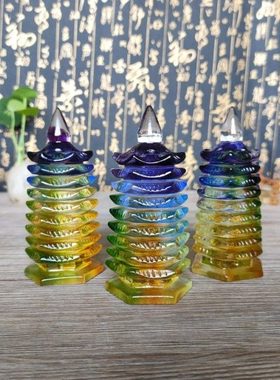 九层文昌塔琉璃文峰塔摆件学生礼物书房办公室摆设十三层文风塔