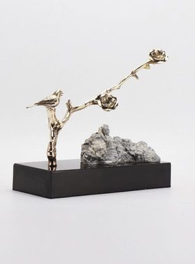 新中式现代创意铁艺工艺品摆件样板间客厅电视柜玄关办公室装饰品