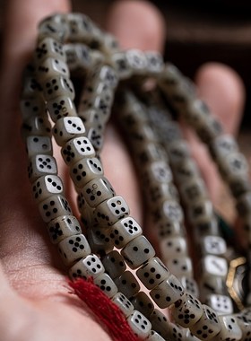 卡杰格朵.藏式骆驼骨佛r珠手串驼骨骰子手工骨骰玉化手链盘玩108