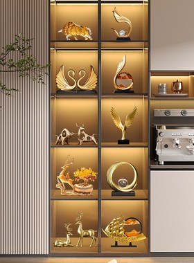 2025新款财源滚滚轻奢高档酒柜摆件办公室客N厅玄关电视柜高级装