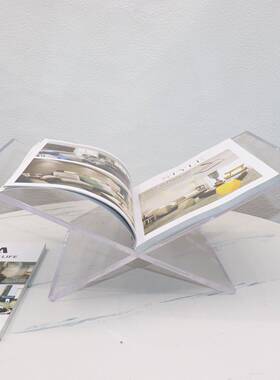 简约现软代1纳透明亚克摆力收杂志书架件样板房间陈列展示架装饰