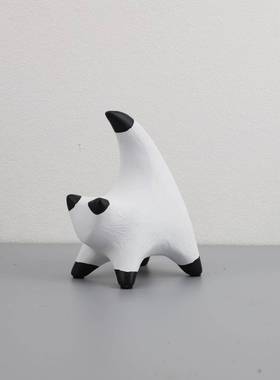 约现代黑条纹茶平面猫摆0200件样板间玄关几简客白厅家居桌面软装