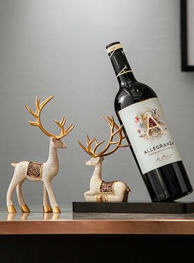 小鹿酒架摆件新i中式轻奢创意红酒瓶酒托客厅酒柜家居装饰乔迁礼