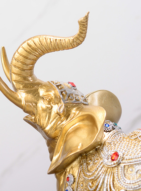 大象摆件玄关客厅l酒柜电视柜博古架轻奢高档乔迁家居软装饰品礼