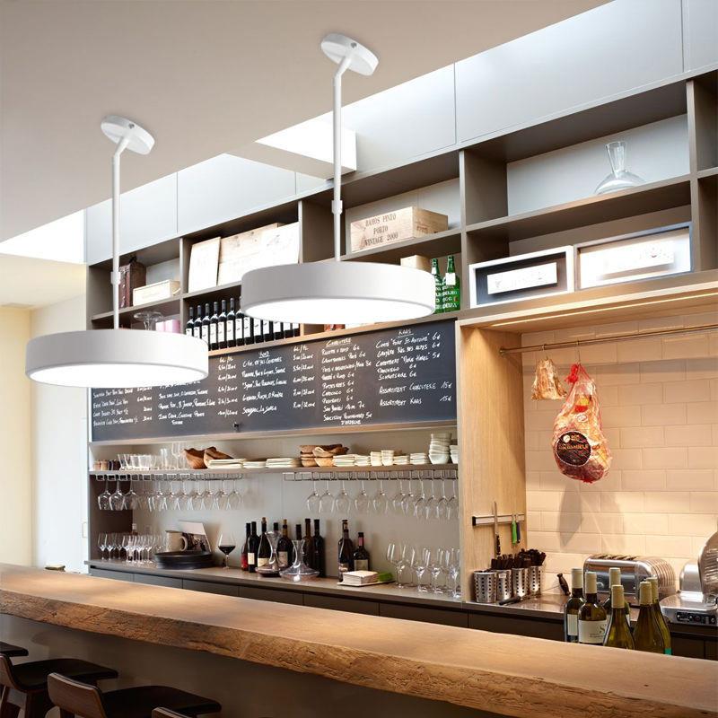 led斜顶圆形吊灯餐厅阁楼简约现代客厅直播间复式楼舞蹈室内吊灯 - 图1