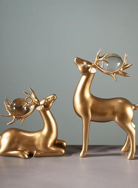摆件麋鹿电视柜摆件装饰品抽象客厅摆台家里家用新房结婚小礼品