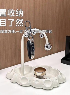 陶瓷入户钥匙收纳玄关摆件高w级感家居饰品客厅置物架乔迁新居礼