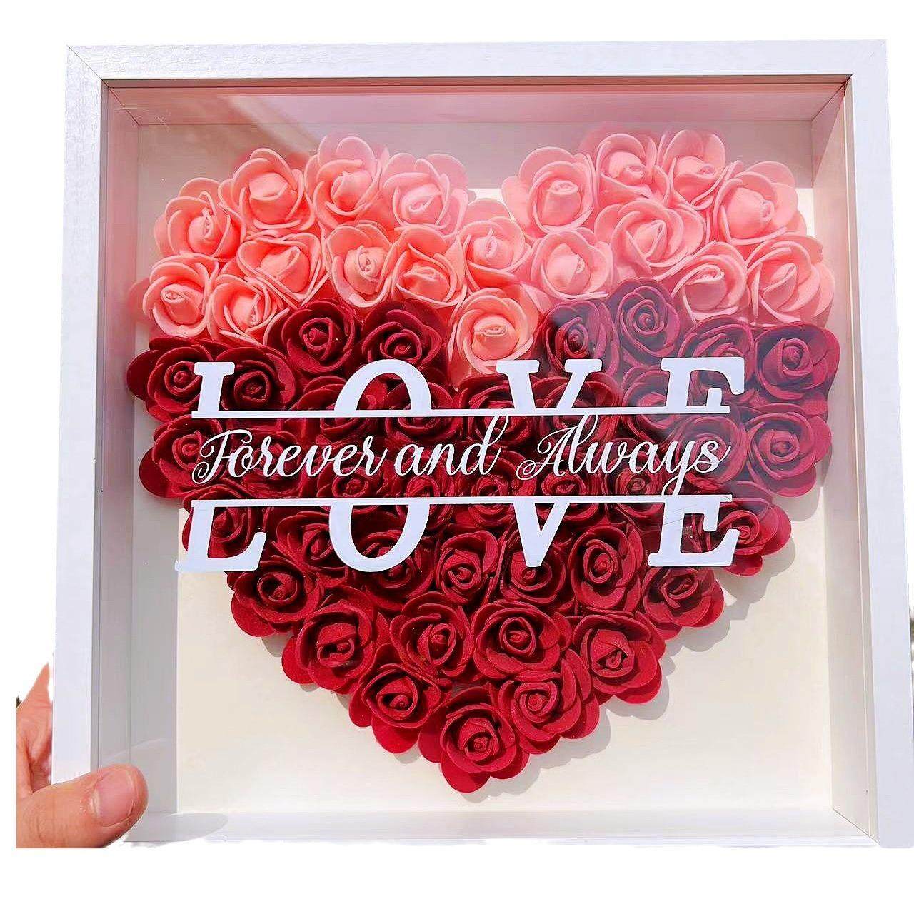 木质中空立体干花相框花盒生日手工礼品diy情侣挂墙正方形摆台,淘宝优惠券,粉丝福利购,淘宝优惠卷