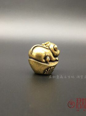 黄铜十二生肖猴子摆件 可爱铜猴子迷你元宝铜小猴子挂件钥匙扣