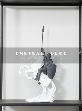 极简现代欧式骑马小兵人物摆件客厅电视柜样板间售楼W处桌面装饰