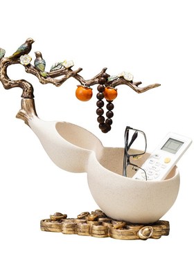 新中式事事如意葫k芦钥匙收纳入户玄关电视柜创意艺术轻奢装饰摆