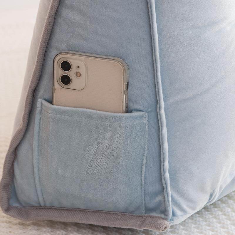 蓝头枕靠大靠背欧床包边三角式床浅上靠垫飘窗榻榻米软包三角护腰,淘宝优惠券,粉丝福利购,淘宝优惠卷