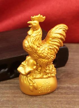 沙金金鸡摆件生肖鸡元宝鸡金鸡报晓大号家居店铺办公室装饰礼品