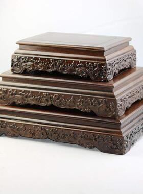 红木底座座黑紫木实奇木底长方形红檀檀木DZ玉石摆件底座石底座