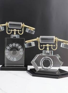 新式复古话水晶电机摆件样板几房居家客厅0202桌中面茶软装饰品摆